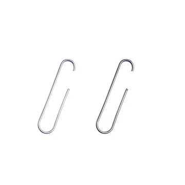 Silver Paper Clips Set, Bright and Mid Tone Metal Clips, Isolated