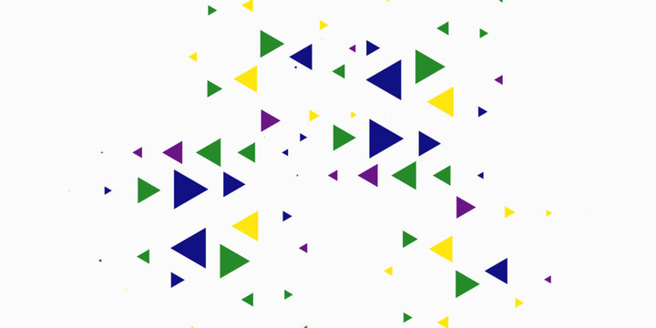 Abstract colorful triangle halftone pattern with rainbow gradient on white background