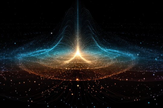 Abstract cosmic wave with radiant energy and starry particles