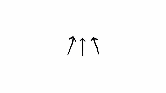 Three arrows pointing Upwards white On transparent background