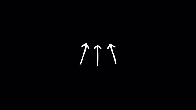 Upwards Three arrows pointing On transparent background