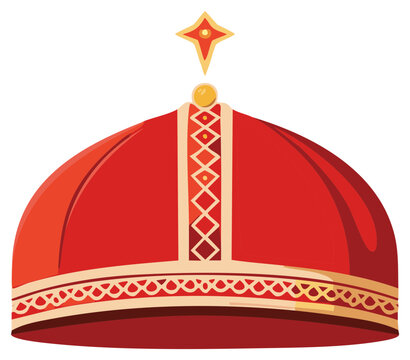 Illustrated papal tiara religious symbol vector illustration