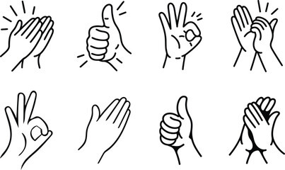 Fototapeta premium Hand Gesture Icon Set Vector Illustration For Communication Design