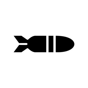 bomb icon with black and white color on white background