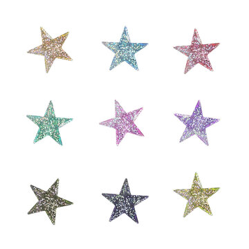 Glitter Star Sticker Set, Colorful Decorative Stickers