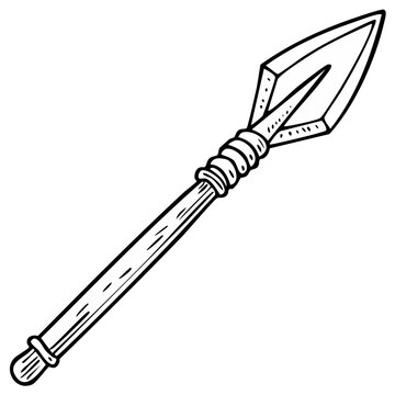 Outlined illustration of an ancient spear