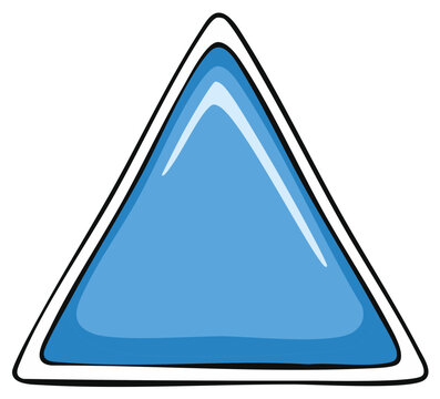 Bright blue triangle icon with rounded corners and glossy effect symbolizing direction or progress
