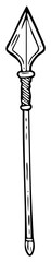 Naklejka premium Illustrated Line Art of a Spear Weapon for Warfare or Symbolic Representation