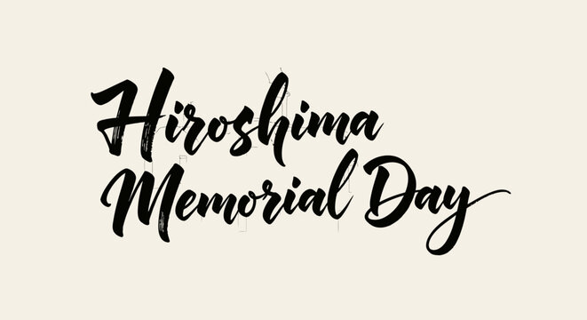 Hiroshima Memorial Day Text Logo.