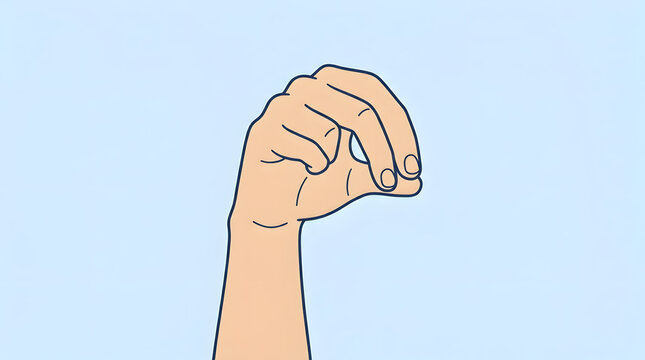 Hand with Fingers in OK Gesture.