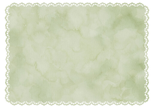 Watercolor Paper Lace Frame with Marble Texture - Transparent PNG-300dpi-	
