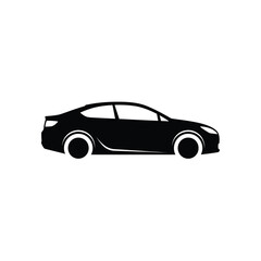 Fototapeta premium Car sedan silhouette represents a modern vehicle in this flat graphic design.