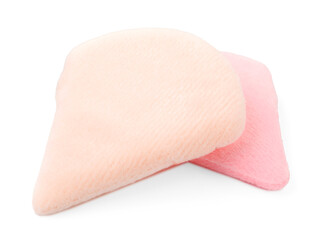 Obraz premium Two clean makeup sponges isolated on white