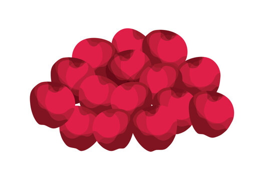Cartoon vector illustration of red cranberries isolated on a white background for fruit and food design.
