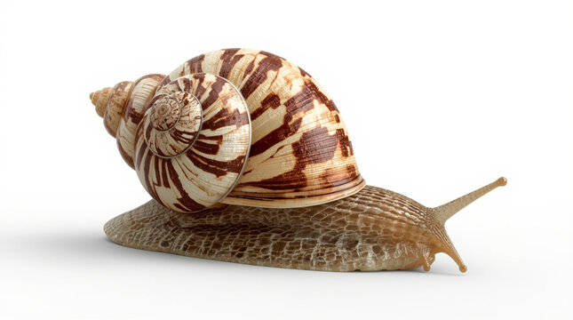 Realistic Cone Snail Shell Pattern Deadly Venomous Isolated White Background Photography