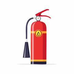 Obraz premium 赤い消火器のベクターイラスト 防災・消防設備