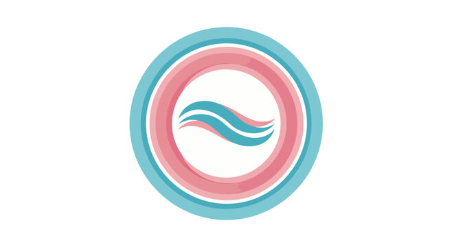Abstract Circular Logo with Layered Rings and Wave Motif Design.