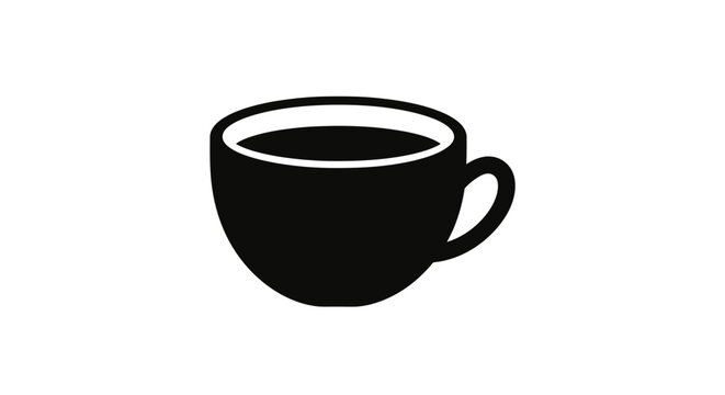 Black coffee cup with handle.