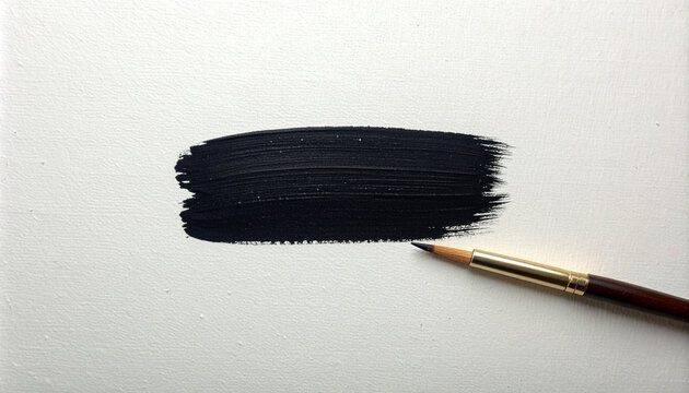 Black paint brushstroke and pencil