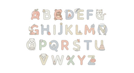 Fototapeta premium Colorful Alphabet Letters for Kids.