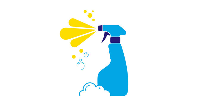 Cleaning spray bottle with nozzle.