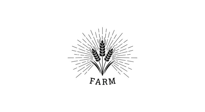 Farm logo with wheat and sun.