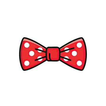 Red Polka Dot Bow Tie Illustration.