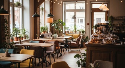 Fototapeta premium Cafe interior daytime setting