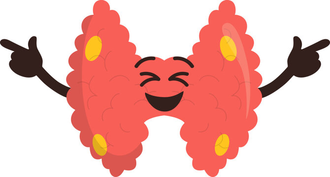 Parathyroid Cute Organs Illustration. Vector Isolated