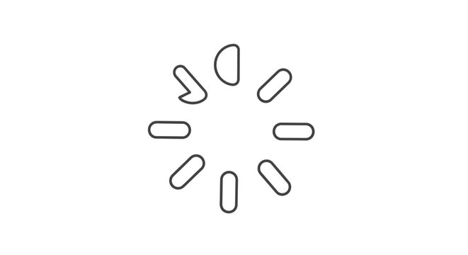 Digital loading icon with incomplete progress bar on white background.