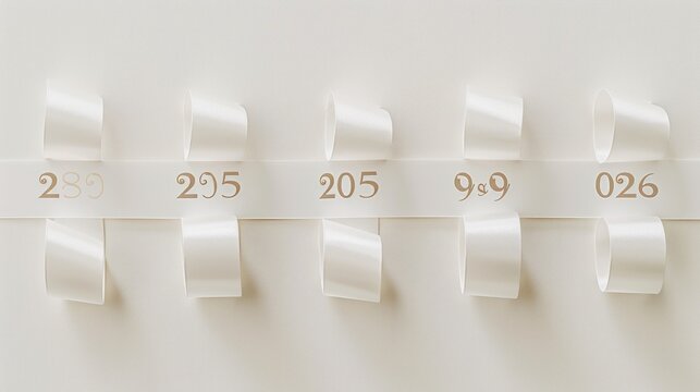 White Paper Strips with Numeric Labels on Light Background