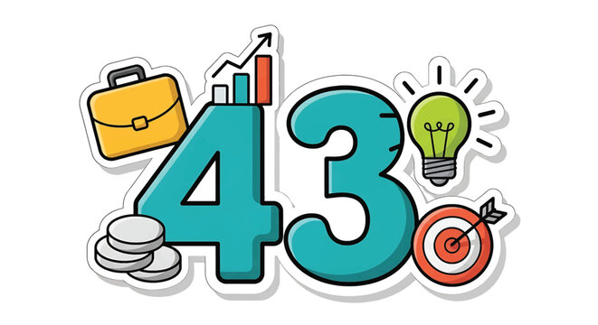 Forty three business concept illustration.