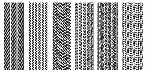 tire tread patterns multiple vertical strips on white background © KrishnaPada