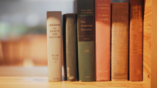 old books in a library