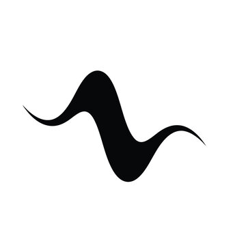 Black wavy line symbol icon.