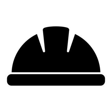 Safety helmet hard hat construction worker protection solid icon
