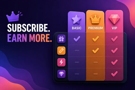 Subscription pricing comparison with premium membership tiers