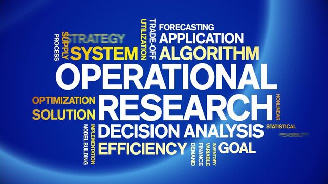 Operational Research animated word cloud-text design animation tag kinetic typography seamless loop.