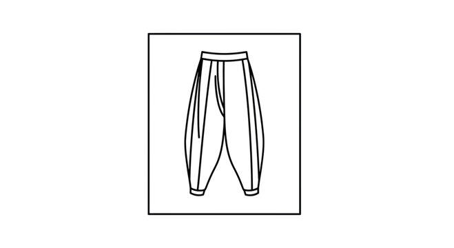Fashion Illustration: Stylish Harem Pants with Pleats and Drawstring Waist