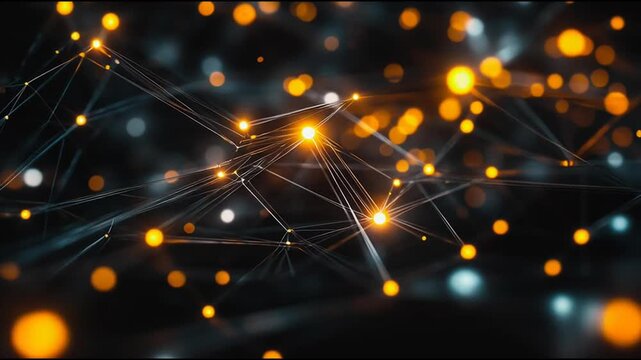 Abstract business connection of lines from nodes It is connected to endless nodes and represents the innovation of communication in the network.abstract innovative cyber security network,