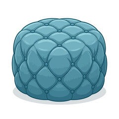 Fototapeta premium Tufted Round Ottoman Padded Footstool