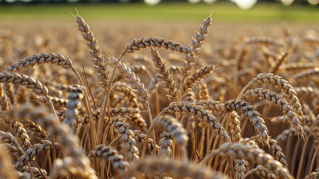 Golden Wheat Field Ready for Harvest Under the Sun.