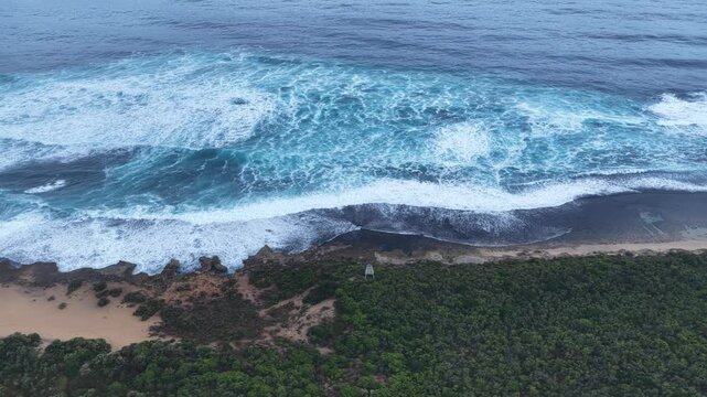 Great Ocean Road, Port Campbell, Victoria, Australia &ndash; 4K Aerial Drone Footage of Two Mile Bay Lookout, Shelly Beach, Rugged Cliffs, Ocean Waves and Scenic Sunset Coastline