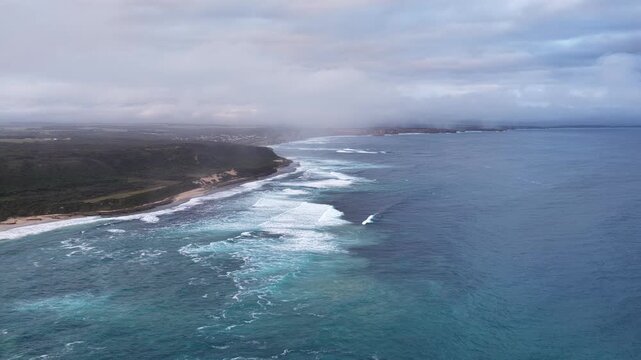 Great Ocean Road, Port Campbell, Victoria, Australia &ndash; 4K Aerial Drone Footage of Two Mile Bay Lookout, Shelly Beach, Rugged Cliffs, Ocean Waves and Scenic Sunset Coastline