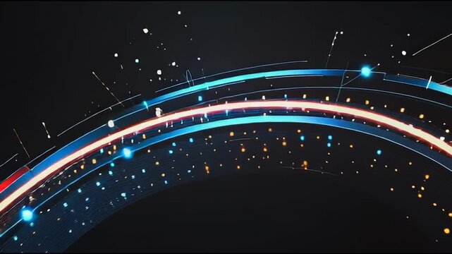 Abstract business connection of lines from nodes It is connected to endless nodes and represents the innovation of communication in the network.abstract innovative cyber security network,