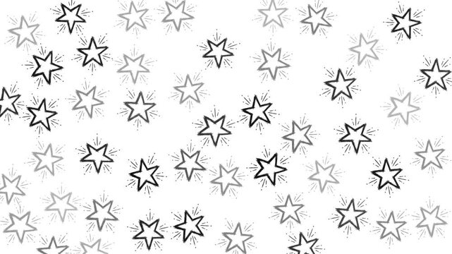 Repeating star doodle pattern in pen sketch style with playful look, seamless vector ideal for textiles, packaging, scrapbooking, and UI backgrounds.