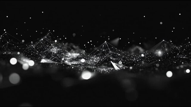 Abstract business connection of lines from nodes It is connected to endless nodes and represents the innovation of communication in the network.abstract innovative cyber security network,