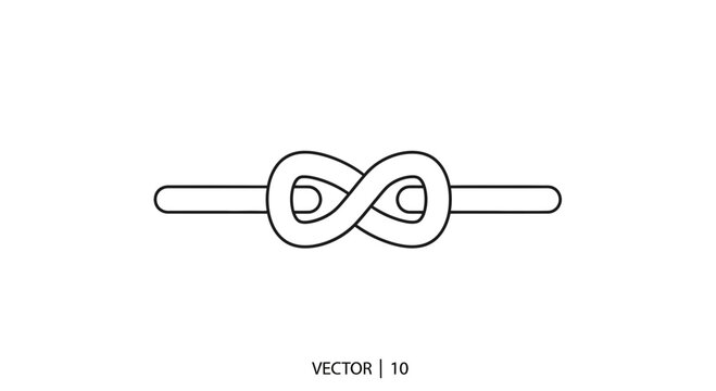 Infinity Knot, Figure Eight Knot, Rope Knot, Symbol of Eternity and Connection, Vector Illustration