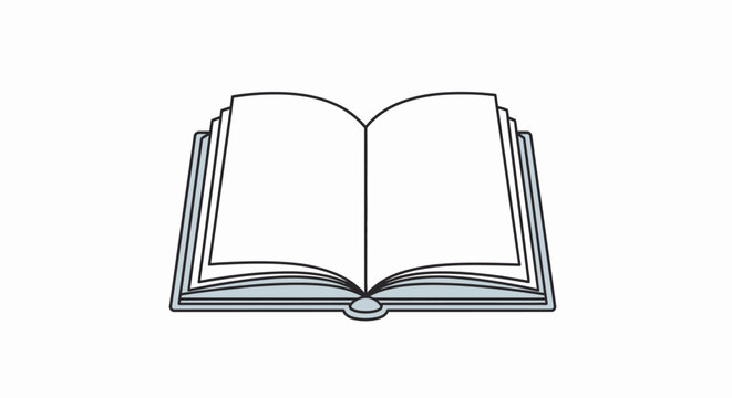 Open Blank Book with Empty Pages - Simple Illustration