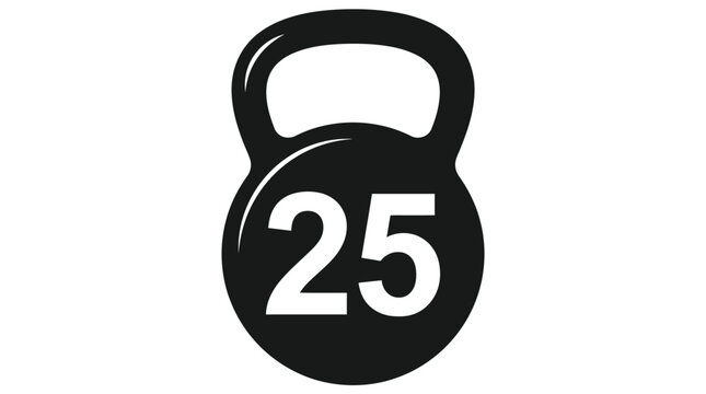 Kettlebell icon with weight 25 twenty five kettlebell exercise training strength bodybuilding recreation crossfit